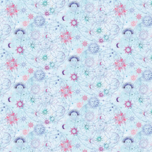 Benartex Celestial Sun and Moon Light Turquoise