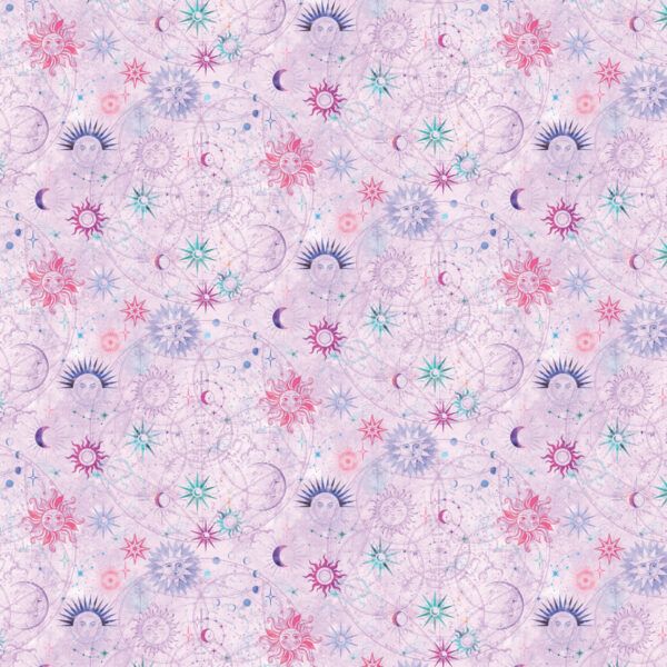 Benartex Celestial Sun and Moon Light Plum