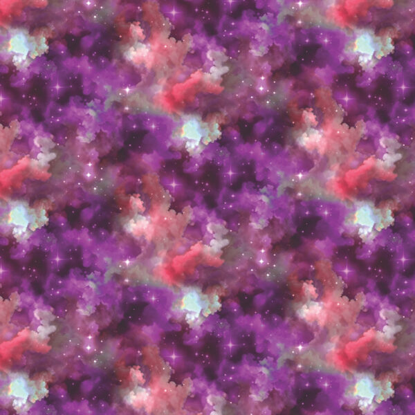 Benartex Celestial Skies Light Show Sky Fuchsia/Coral