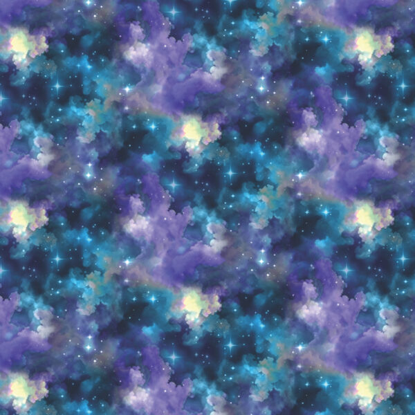 Benartex Celestial Skies Light Show Sky Blue/Purple