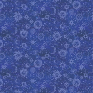 Benartex Celestial Skies Sun and Moon Tonal Lapis