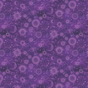 Benartex Celestial Skies Sun and Moon Tonal Violet