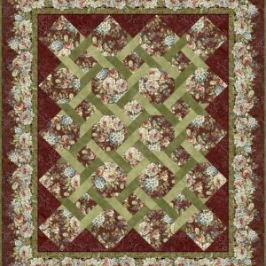 CARPET BAG ROMANCE, Garden Twist Quilt Kit - Red (Small)