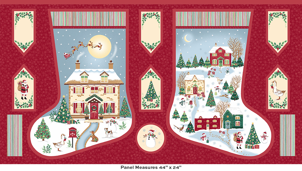 MU-239-1 Christmas Stockings Panel – Kerstsokken Paneel 44" x 24"