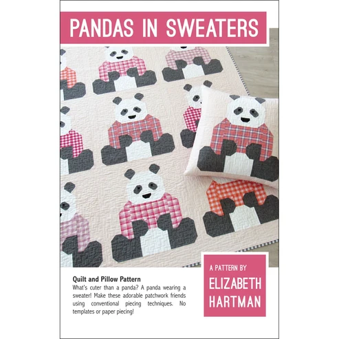 Pandas in Sweaters – Quilt- en Kussenpatroon van Elizabeth Hartman